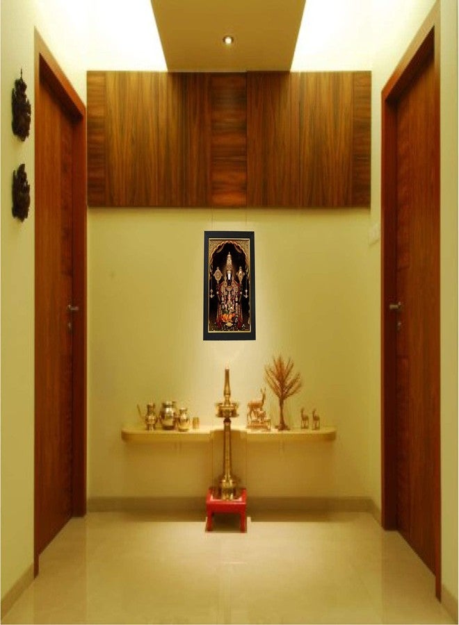 101Temples 101 Temples - Divinity Eternity Spirituality - Venkateswara Swamy|Tirupati Balaji Lakshmi God Wood Rectangular Photo Frame - 13 X 10 Inches, Wall Mount, Multi-Coloured - Image 4